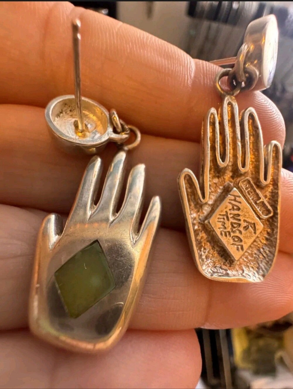 Ray Tracey Sterling Silver Vintage Rare Navajo Artist Earrings
